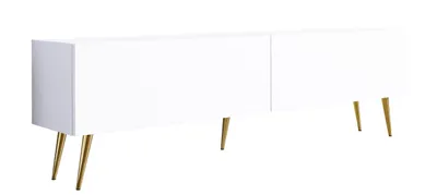Immagine prodotto di CABINET TV : bianco opaco, gambe dorate, 170 x 52 x 32 cm