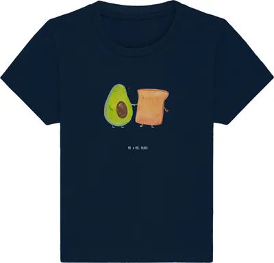 Produktbild von Mr. & Mrs. Panda  T-Shirt Avocado Toast 24. - 36. Monat - French Navy - Geschenk, Hochzeit, Baby Jerseyshirt, Babyshirt, Hochzeitsgeschenk, Kinder Shirt, Liebe
