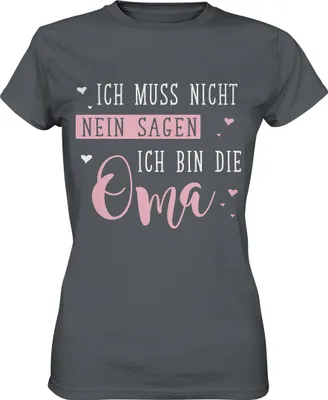 Produktbild von Oma lustiges Damen Premium T-Shirt – Dark Grey / XXL