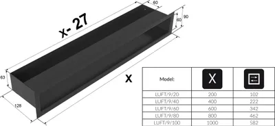 Obrázek produktu pro Komínová větrací mřížka LUFT 9x100 zemní