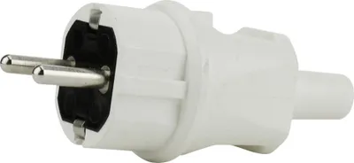 Produktbild von Unitec Schutzkontakt-Stecker mit Knickschutz bruchfest weiß