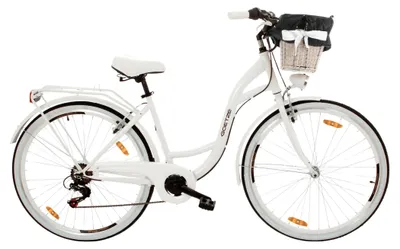 Obrázok produktu pre Goetze Mood 28" mestský bicykel, hliníkový rám s nízkym nástupom 18", Shimano Tourney 6 rýchlostí, V-Brake, LED osvetlenie, pohodlné sedlo, košík