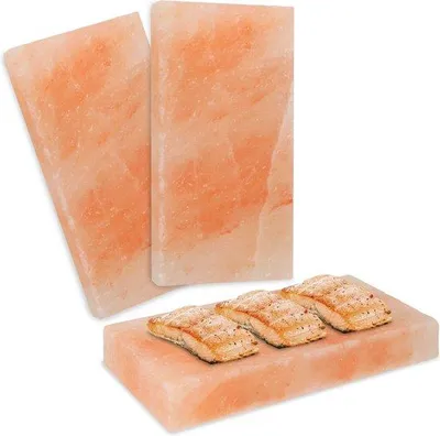 Image de Nain de jardin - Accessoires pour barbecue - Pierre à sel 20 cm x 10 cm x 2,5 cm (lot de 2)