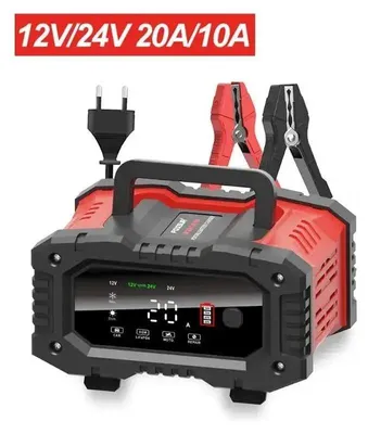 Produktbild von Autobatterie Ladegerät - Intelligentes 12V 24V Batterieladegerät - 20A/10A - Für Auto Motorrad LKW - AGM LiFePO4 Bleiakku - Reparaturmodus