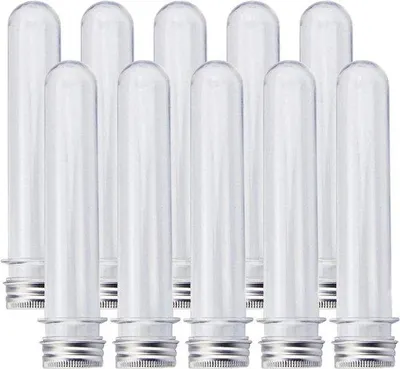 Obrázok produktu pre Priehľadné plastové viečka so závitom 32 x 162 mm, 100 ml, 10 ks