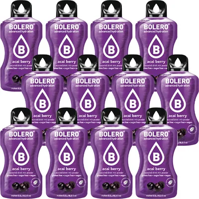 Produktbild von Bolero Getränkepulver Acai Berry 12x3g zuckerfrei mit Stevia Vitamin C