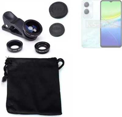 Produktbild von K-S-Trade Smartphone Kamera Linsen Set Kompatibel mit Vivo Y36c 3in1 Clip-On Kamera Adapter Macro Weitwinkel FishEye Fischauge Objektiv Linse