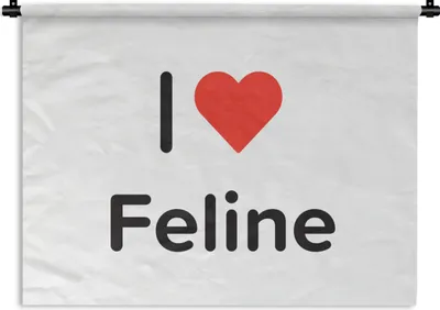 Produktbild von MuchoWow® Wandteppich Wandbehang Ich liebe - Feline - Girl 60x45 cm Tapisserie Dekoration Wandtuch - Das Schlafzimmer