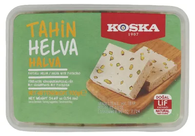 Produktbild von Sesampaste Koska Tahin Helva mit Pistazien | Süßspeise | Traditionelle türkische Süßware | 700 g