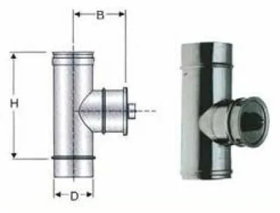 Produktbild von Edelstahl-Einwandrohr, AISI 316, Inspektionsöffnung, Durchmesser 80 mm