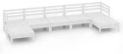 Produktbild von vidaXL 7-tlg. Garten-Lounge-Set Weiß Massivholz Kiefer