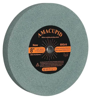 Produktbild von AmaCupid Grüne Siliziumkarbid-Schleifscheibe 200 mm, Doppelschleifmaschinen, 16-mm-Aufnahme, ideal für Hartmetallwerkzeuge.