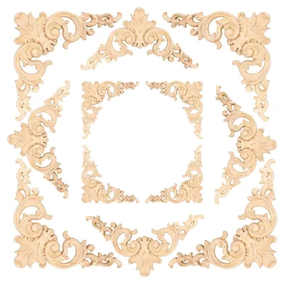 Image de 12 pièces de coins décoratifs en bois pour meubles