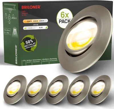 Produktbild von 6er Set LED Einbaustrahler 230V LED Einbauleuchten Spots schwenkbar CTS Ra90