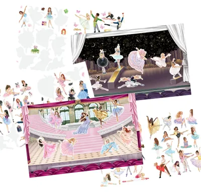 Produktbild von Depesche 13610 TOPModel Stickerworld Ballet - Stickerbuch mit 20 Hintergrundseiten zum Bekleben, inkl. 3 Doppelseiten Kleidungs- und Accessoire Aufkle