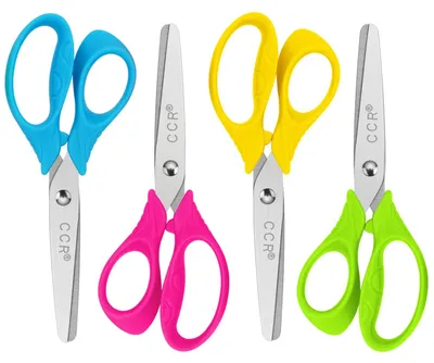 Kinderschere für Linkshänder, 4er-Set, 13 cm, abgerundete Spitzen