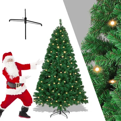 Immagine prodotto di Jopassy LED 120CM albero di Natale artificiale albero di Natale verde aghi in PVC albero decorativo per la decorazione di Natale con luci fiabesche, con 340 punte