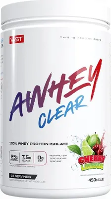 Produktbild von VAST Sports AWHEY Clear, Puder, Molkenprotein isoliert, Kirsche (Frucht), L-Alanin, L-Arginin, L-Asparaginsäure, L-Cystein, L-Glutaminsäure, L-Glutamin, L-Glycin,..., 25 g, 104 kcal