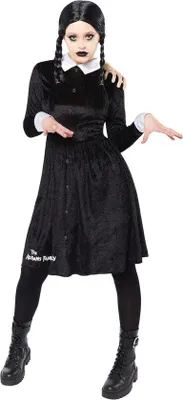 Produktbild von Famanu Halloween Kostüm Damen - Offizielles Wednesday Addams Kostüm Größe 8-10