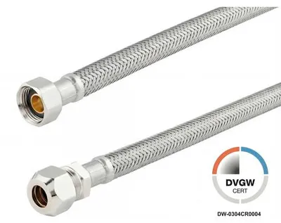 Produktbild von veporit Flexschlauch 3/8 IG x 3/8" AG mit Quetschverschraubung 10 mm X 500 mm DVGW "