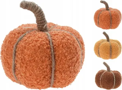 Produktbild von Dekorative Textilkürbis 13 cm, Herbstfarben
