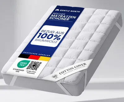 Produktbild von Matratzenschoner 140x200 cm – Matratzenauflage für Matratzen bis 30 cm, 60°C waschbar &  . Hygienischer Schutz für Boxspringbett