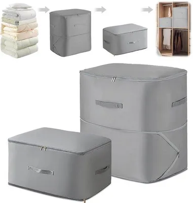 Produktbild von Unyqoos® Kompressions‑Aufbewahrungsbeutel, platzsparend, wasser‑ & staubdicht, verstärkt, extra groß 52×42×30 / 52×42×60 cm – für Bettdecken & Kleidung