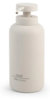 Productafbeelding van H&H Zeepdispenser van kunsthars, kleur taupe – Elegant en functioneel, 550 m