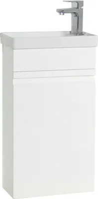 Produktbild von VCM 2-tlg Set | Waschplatz für Gäste WC | Gästebad | Waschtisch Toilette | grifflose Drehtüre | Badmöbel Badezimmer Set – Silora M hängend