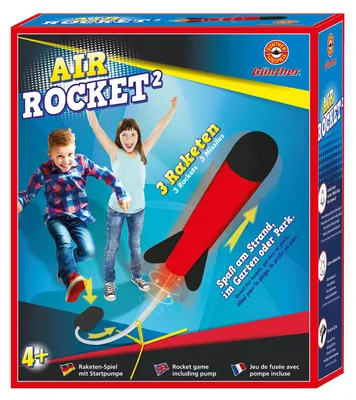 Zdjęcie produktu dla Paul Günther 1556 - Gra rakietowa Air Rocket² z pompką startową i 3 rakietami piankowymi, dla dzieci w wieku od 4 lat, świetna zabawa na plaży, w ogrodzie lub parku