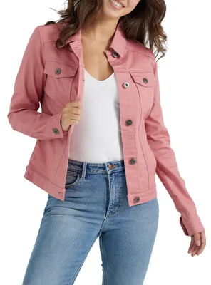 Immagine prodotto di Giacca jeans elasticizzata da donna Wrangler Authentics, colore rosa polvere, taglia M