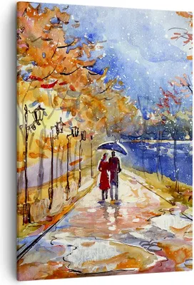 Produktbild von Bild auf Leinwand - Leinwandbild - Einteilig - Park Paar Baum - 50x70cm - Wand Bild - Wanddeko - Wandbilder - Leinwanddruck - Kunstdruck - Wanddekoration - Leinwand bilder - Wandbild - PA50x70-3557