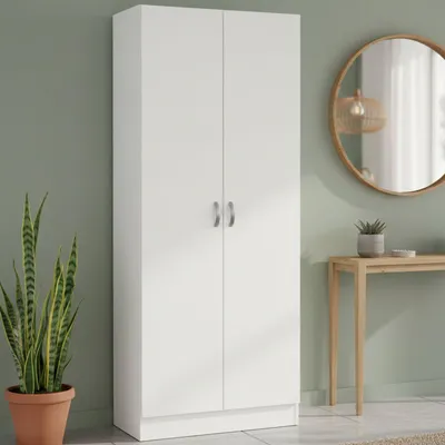 Immagine prodotto di Dmora Scarpiera Erinni 34.6x69.2x170.4h cm Bianco, 18 Paia 2 Ante