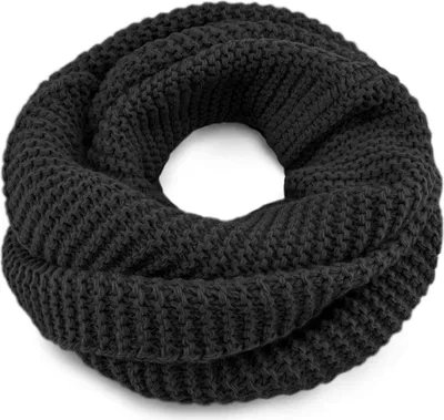 Produktbild von Damen Loopschal Strickschal Schlauchschal Winterschal einfarbig Neverless® schwarz unisize
