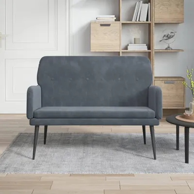 Image de The Living Store Banc gris foncé 108x79x79 cm velours