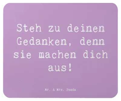 Produktbild von Mr. & Mrs. Panda Mouse Pad Spruch Mutig zu seinen Meinungen stehen - Lavendeltraum - Geschenk, eigene Meinung vertreten, Überzeugungen zeigen, Inspiration, pc mousepad