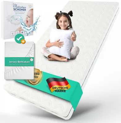 Immagine prodotto di Alavya Home Materasso per bambini 80x160 cm COZY schiuma a freddo - set da 3, bianco