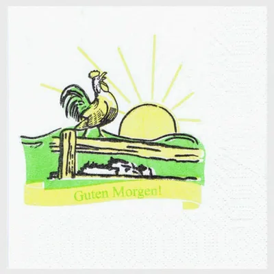 Produktbild von 2000x Motivservietten "Guten Morgen" 24x24cm 1/4 -Falz 2-lagig