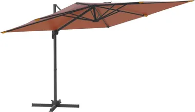 Zdjęcie produktu dla vidaXL Parasol oświetleniowy z aluminiowym słupkiem terakota 400x300 cm