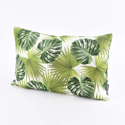 Produktbild von SCHÖNER LEBEN. Kissenhülle Palmen Blatt grün weiß 30x50cm