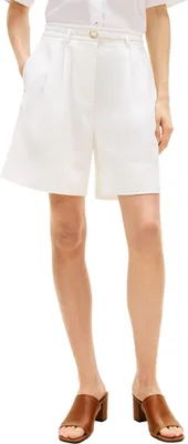 Productafbeelding van Tommy Hilfiger dames chino shorts, linnenmix, wijde pijpen, wit (Th Optic White)