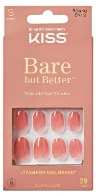Produktbild von KISS Bare-But-Better "No More Naps" 28 Kunstnägel, Nude, kurz oval Form