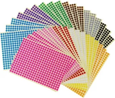 Produktbild von Klebezettel für Klassenzimmerorganisation - 6 mm Durchmesser - 12 Farben - 14688 Punkte