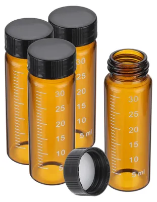 4 Mini-Glasfläschchen 30 ml mit Schraubdeckel, Borosilikatglas