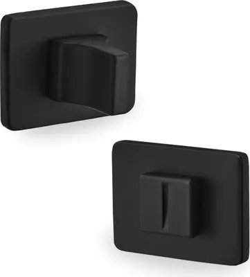 Image de Panneau de toilettes rectangulaire court, noir