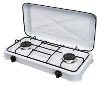 Image de Réchaud de camping portable Niklas à gaz GPL, 2 feux, en acier