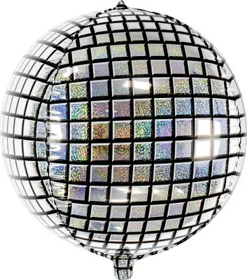 Produktbild von PartyDeco Disco Ball, Spielzeugballon, Folie, Silber, Rund, Nicht für Kinder unter 36 Monaten geeignet, 400 mm
