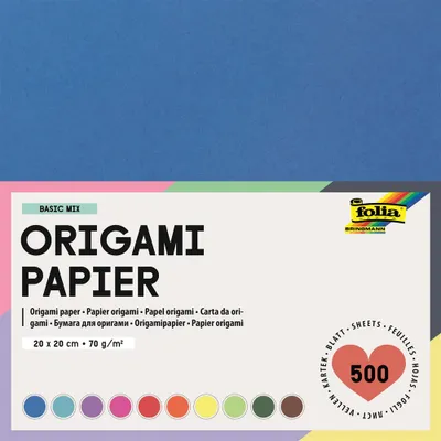 Produktbild von Folia Paper - Origami Pap Folia 70gr 20x20cm 500 Blatt Sorti KL | Packung mit 500 Blättern