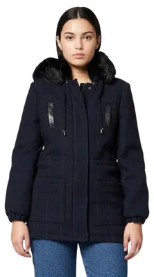 Immagine prodotto di Parka corto in Pelliccia sintetica da donna, marca Naf Naf, modello classico, taglia XXS