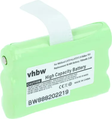 Produktbild von vhbw Akku Ersatz für Midland AVP14, BATT3R für Funkgerät, Walkie Talkie (700 mAh, 3,6 V, NiMH)